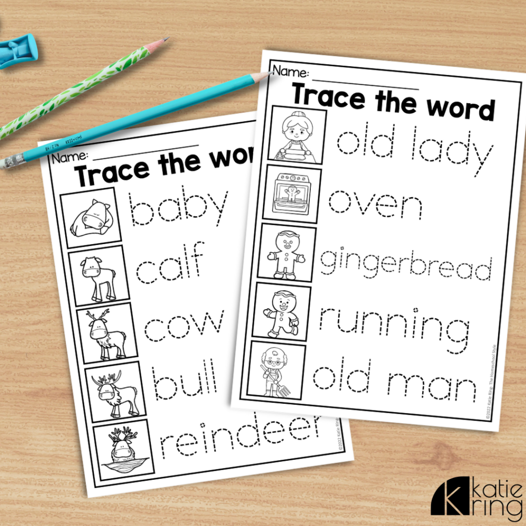 Use vocabulary tracing activities like these in your plans for your December activities to get in some extra letter formation and writing practice.